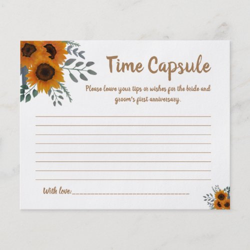 Bridal Shower card Time Capsule Advice for Couple  Flyer