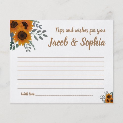  Bridal Shower card Tips and Wishes for Couple  Flyer