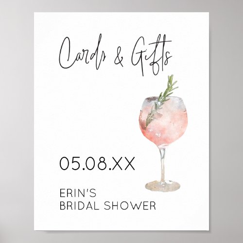 Bridal Shower Cards  Gifts Poster Wine Theme