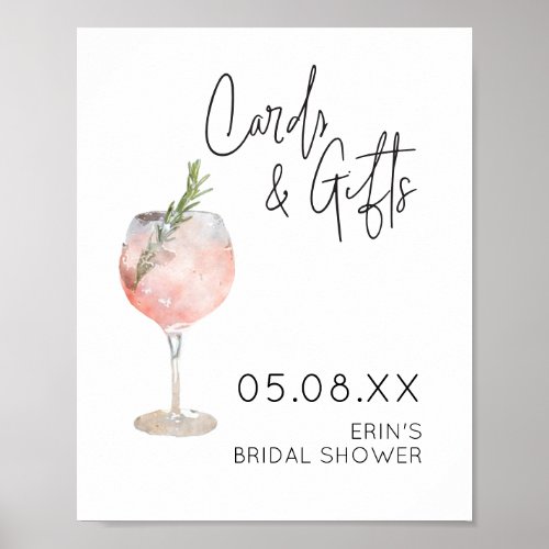 Bridal Shower Cards  Gifts Poster Wine Theme 