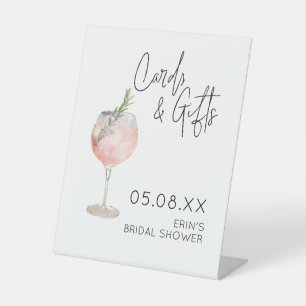 Bridal Shower Cards & Gifts Poster Wine Theme Pede Pedestal Sign