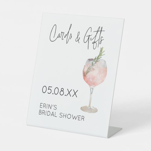Bridal Shower Cards  Gifts Poster Wine Theme Pedestal Sign