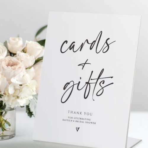 Bridal Shower Cards Gifts Sign Modern Minimalist