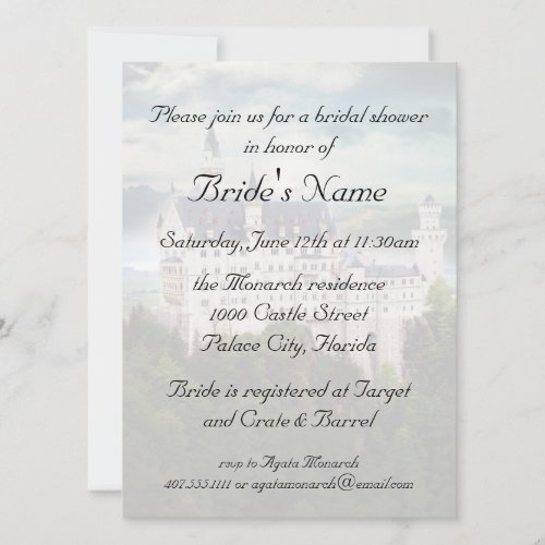 Bridal Shower, Castle Themed Wedding Invite