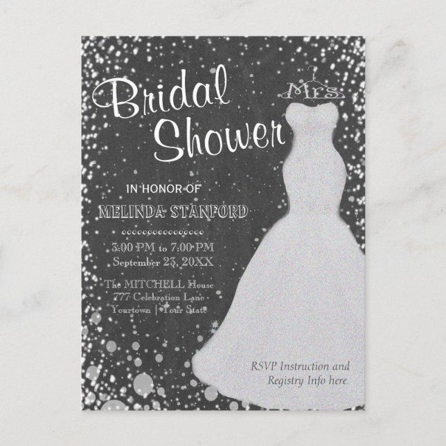 Bridal Shower | Chalkboard Invitation Postcard (Front)