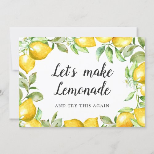 Bridal Shower Change of Plans Lemons Greenery Invitation