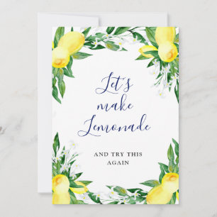 Bridal Shower Change of Plans Lemons Greenery Invitation