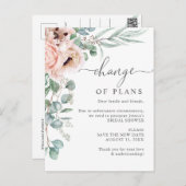 Bridal Shower Change of Plans Poppy Eucalyptus Postcard (Front/Back)
