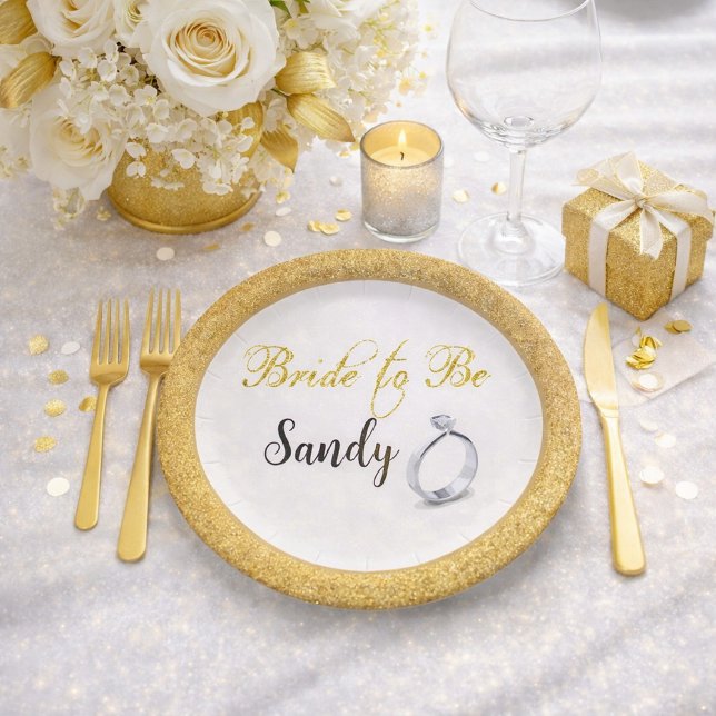  Bridal Shower Chic Bride to Be Paper Plates (Creator Uploaded)