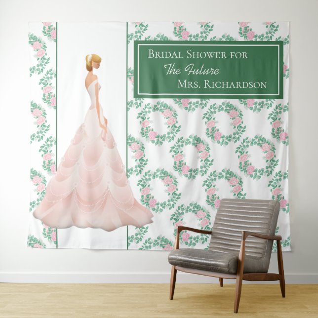 Bridal Shower Chic Photo Backdrop - Green (In Situ (Horizontal))