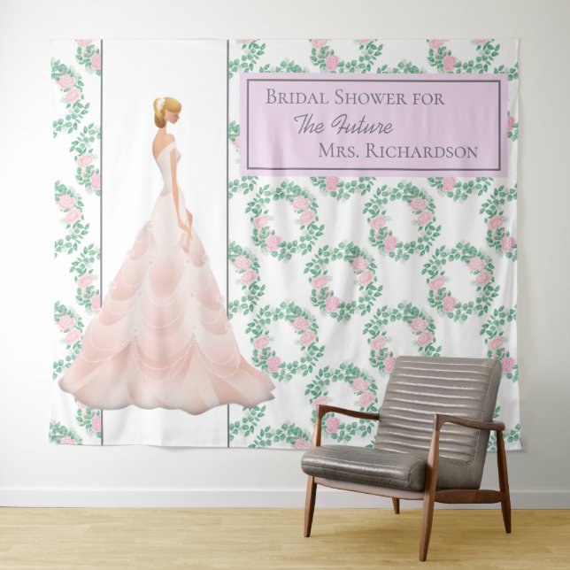 Bridal Shower Chic Photo Backdrop - Pink (In Situ (Horizontal))