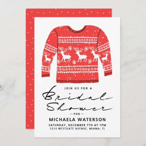 BRIDAL SHOWER  Christmas Ugly Sweater Party Invitation