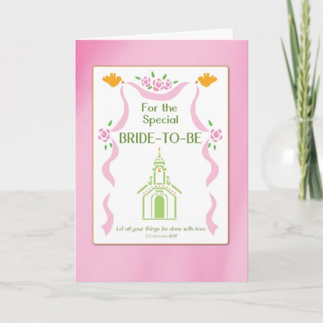Bridal Shower Church Religious Thank You Card (Front)