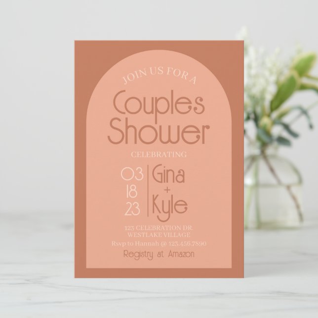 Bridal Shower, Co-ed Shower, Modern Bridal,  Invitation (Standing Front)