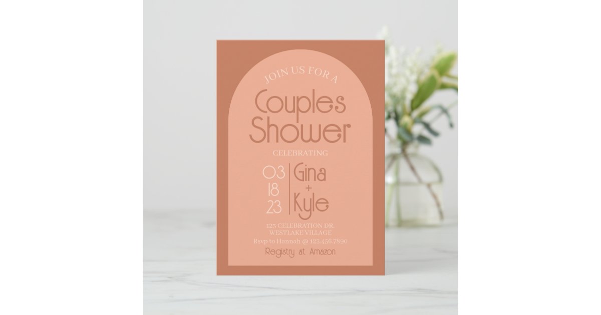 Bridal Shower, Coed Shower, Modern Bridal, Invitation Zazzle
