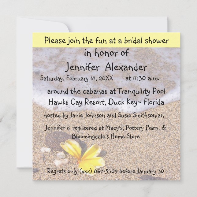 Bridal Shower Coastal Location Party Invitation (Front)