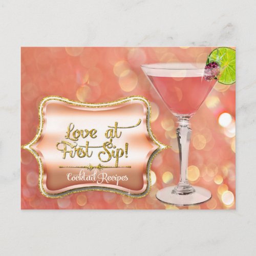 Bridal Shower Cocktail Recipe Twinkle Lights Postcard