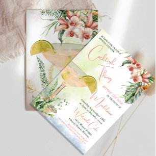 Bridal Shower Cocktail Thing Tropical Flower Invitation