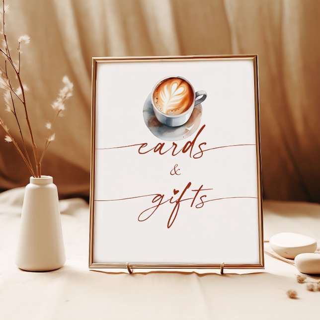 Bridal Shower Coffee Cards & Gifts Pedestal  Poster (Creator Uploaded)
