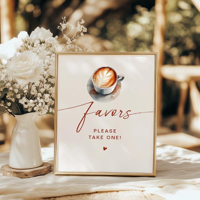 Bridal Shower Coffee Favors Pedestal Poster (Creator Uploaded)