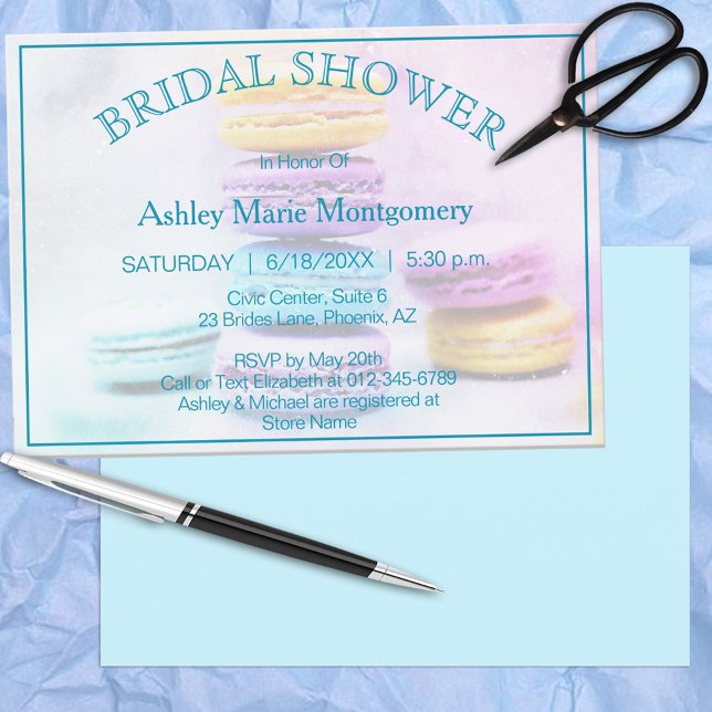 Bridal Shower Colorful Baked Macaron Cookies Invitation (Creator Uploaded)
