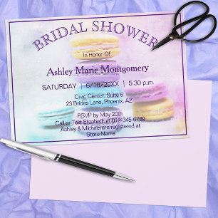 Bridal Shower Colorful Baked Macaron Treats Invitation
