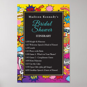 Bridal Shower Comic Pop Art 💥🎉 Speech Bubbles Poster