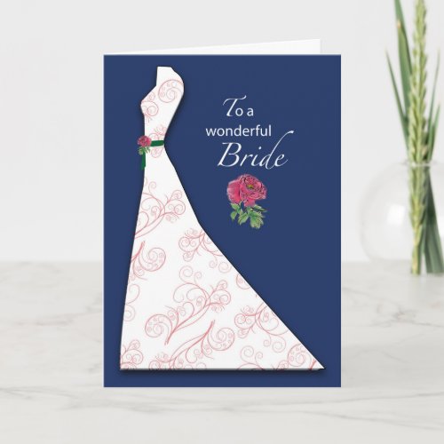 Bridal Shower Congratulations Navy Blue Background Card