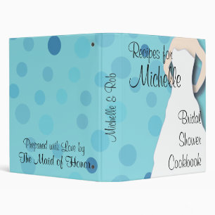 Bridal Shower Cookbook - Blues Binder