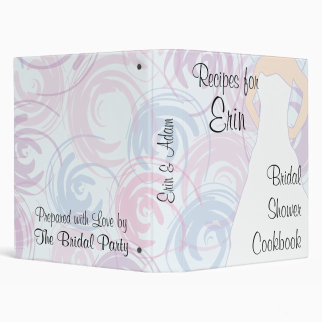 Bridal Shower Cookbook - Flora 3 Ring Binder (Background)