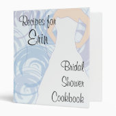 Bridal Shower Cookbook - Flora Blue Binder (Front/Inside)