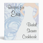 Bridal Shower Cookbook - Flora Blue Binder (Front)