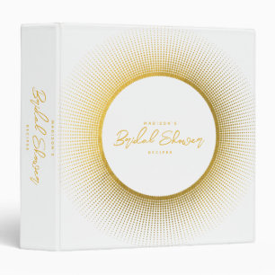 Bridal Shower Cooking Kitchen Recipe White Gold 3 Ring Binder