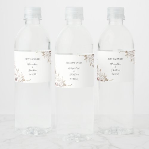 Bridal Shower Couples Wedding Water Bottle Label