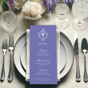 Bridal Shower Crest Vintage Regency Lady Violet Menu