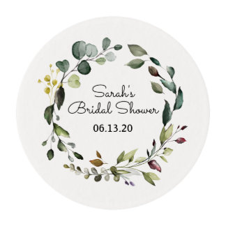 Bridal Shower Cupcake Topper Floral Edible Frostin Frosting Rounds