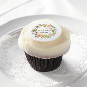 Bridal Shower Cupcake Topper Floral Edible Frosting Rounds (Cupcake)