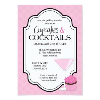 Cupcakes And Cocktails Bridal Shower Invitations 10