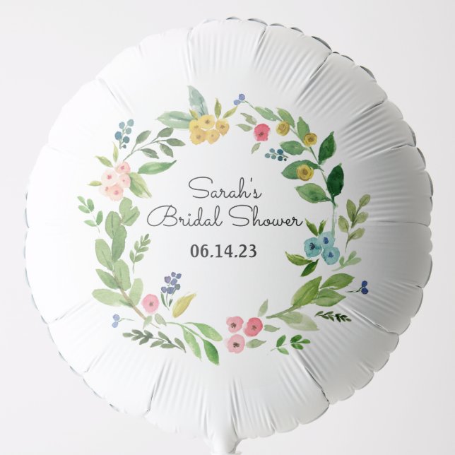Bridal Shower  Custom Balloon Flower Wreath Spring (Front)