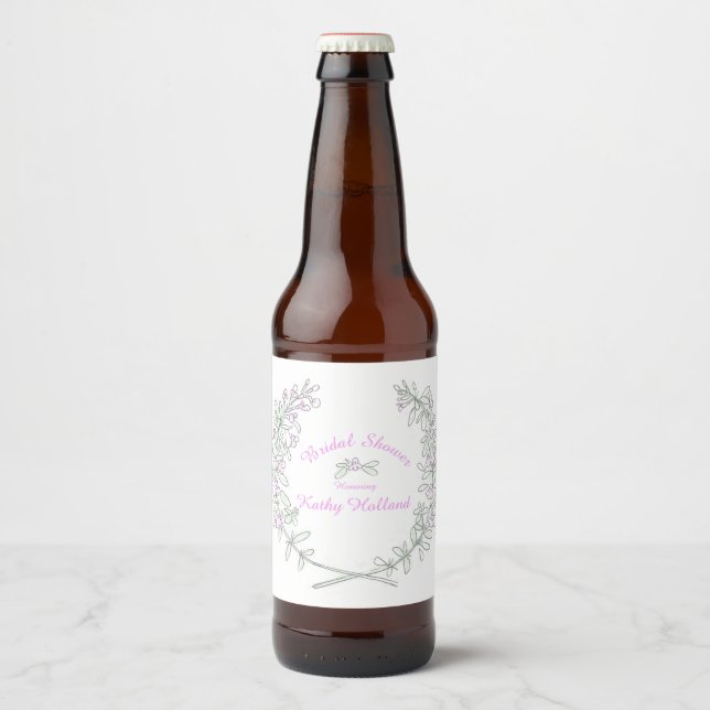 Bridal shower custom name beer / wine label (Front)
