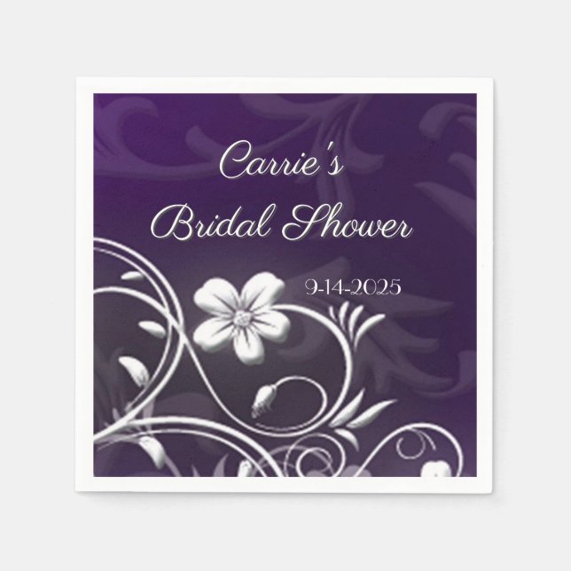 Bridal Shower custom party coasters Napkins (Front)