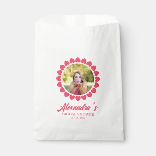 Bridal Shower Custom Photo Heart Circle Frame Favor Bag