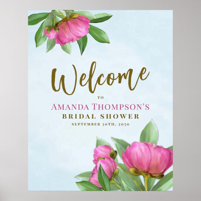 Bridal Shower Custom Welcome Paper Poster (Front)