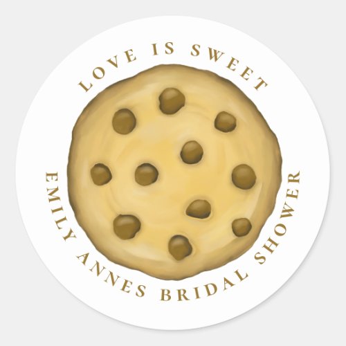 Bridal Shower Cute Cookie Whimsical Love is Sweet Classic Round Sticker