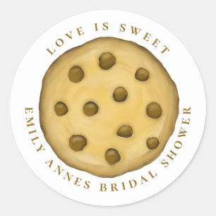 Bridal Shower Cute Cookie Whimsical Love is Sweet Classic Round Sticker