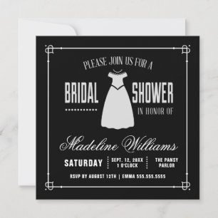 Bridal Shower   Cute Little White Dress Invitation