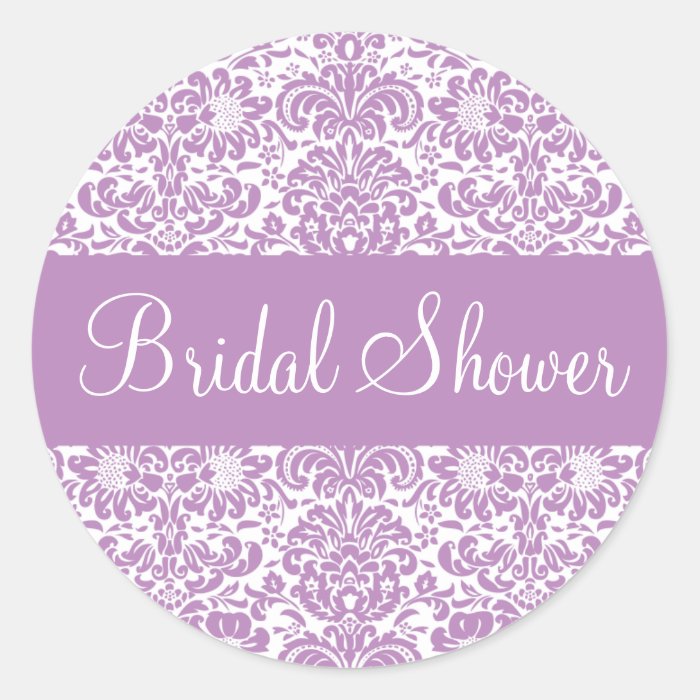 Bridal Shower Damask Envelope Sticker Seal