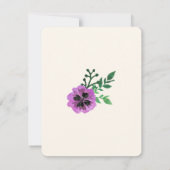 Bridal Shower Date Night Ideas Card | Purple Pansy (Back)