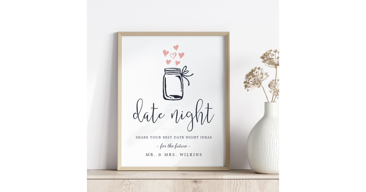 Date Night Ideas Bridal Shower Game Date Night Idea Card Date Jar Part -  Design My Party Studio