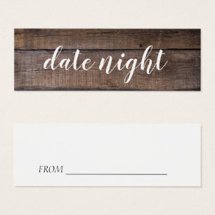 Bridal Shower Date Night Rustic Wood Cards